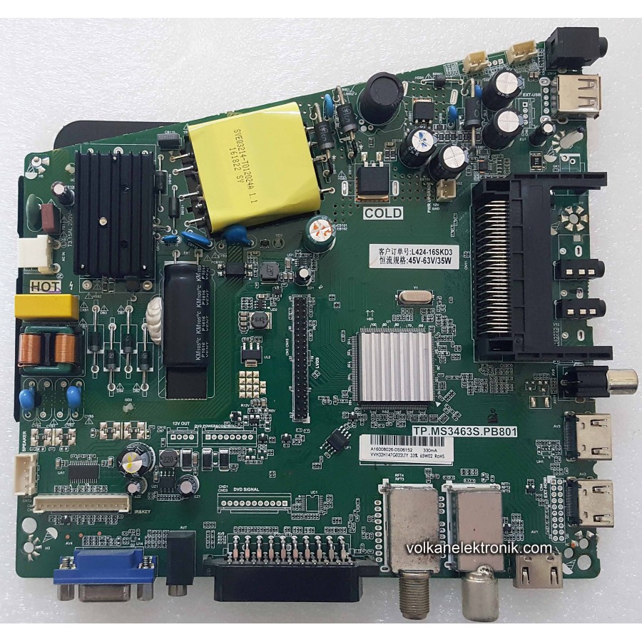 TP.MS3463S.PB801 AWOX AWX3282 KM0320LDRH0095 ANAKART MAIN BOARD