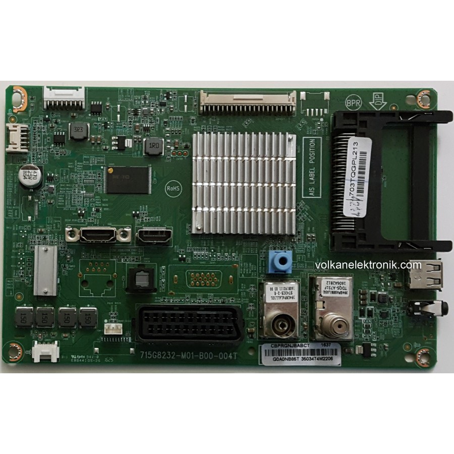 PHILIPS , 43PFS4131/12 , 715G8232-M01-B00-004T , 703TQGPL213 , CBPRGNJBABCT , G0A0NB85T ,Anakart , Main Board