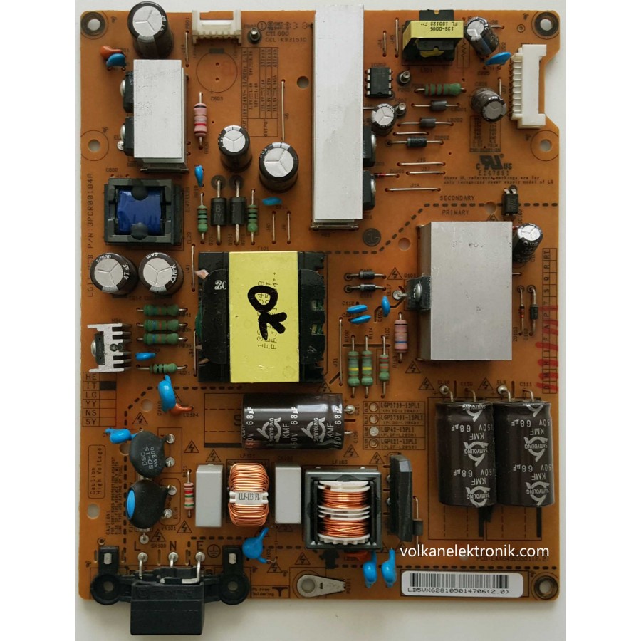 EAX64905301 (2.2) , LGP42-13PL1 , 3PCR00184A , LG , 42LN575S , 42LA613S , D LED , LC420DUE SF R3 , Power Board , Besleme Kartı EAX64905301 (2.2) , LGP42-13PL1 , 3PCR00184A , LG , 42LN575S , 42LA613S , D LED , LC420DUE SF R3 , Power Board , Besleme Kartı