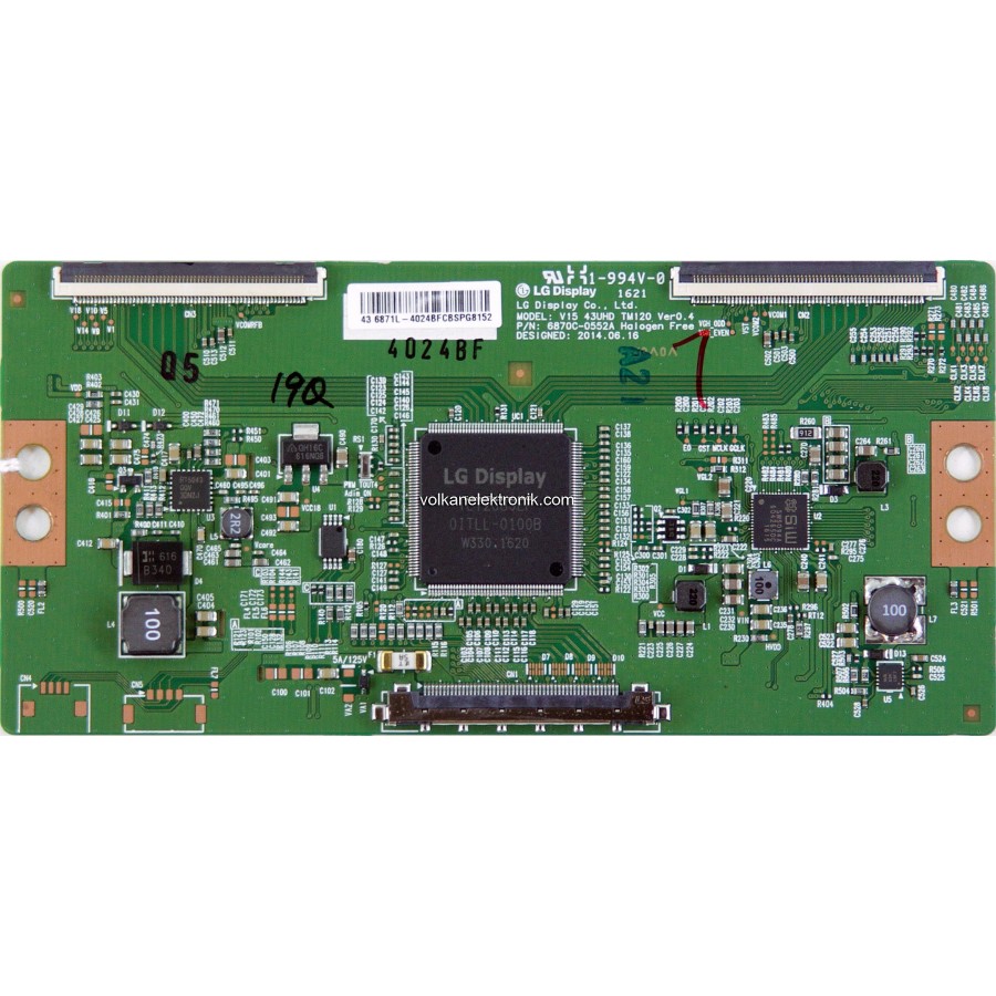 6870C-0552A , V15 43 UHD TM120 , LG , 43PUK4900 , 43PUS6401 , TPT430U3-EQYSHM.G , 43PUS6201/12 , Logic Board , T-Con Board
